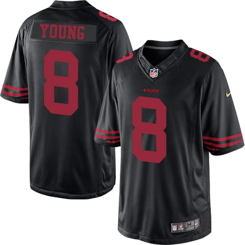 Youth Elite Steve Young Nike Jersey Black Alternate - #8 NFL San Francisco 49ers